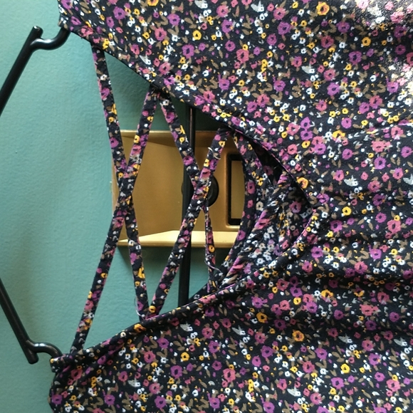 Girls Arizona long sleeve dress small purple yellow white green - Picture 5 of 5